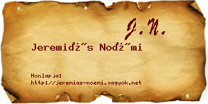 Jeremiás Noémi névjegykártya